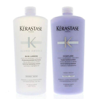 Kérastase Blond Absolu Bain Lumiere Shampoo & Cicaflash Conditioner Duo- 1000ml