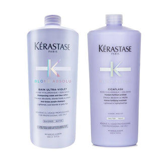 Kérastase Blond Absolu Bain Ultra Violet Shampoo & Cicaflash Conditioner Duo- 1000ml