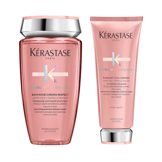 Kerastase Chroma Absolu Bain Riche Respect Shampoo And Fondant Cica Chroma Conditioner- Set